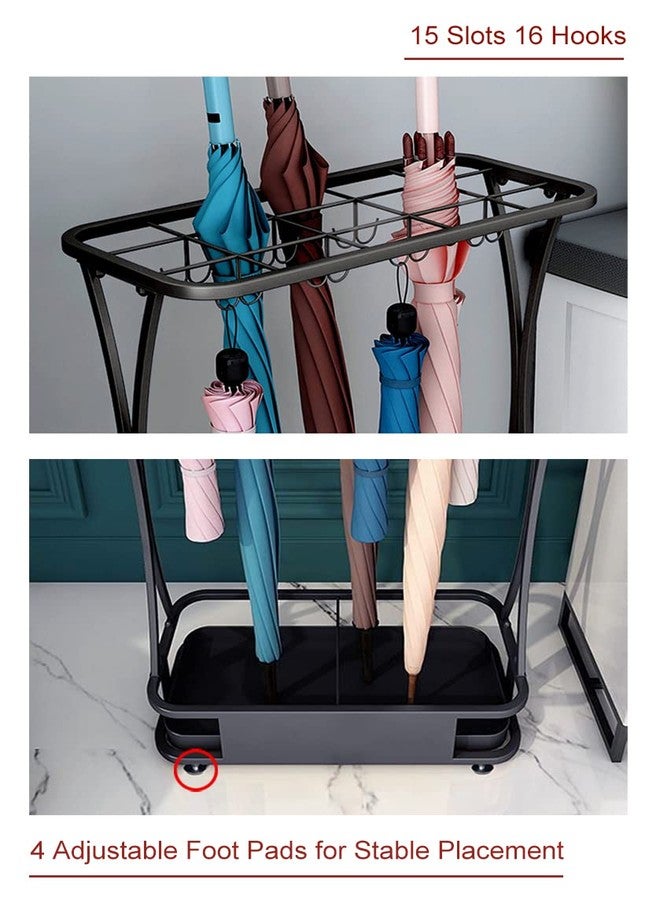GeLive Umbrella Holder Entryway Umbrella Display Stand Rack Umbrella Container Cane Rack Walking Stick Stand Golf Club Organizer Metal Home Office Patio Decor Indoor Outdoor Stored 31 Umbrellas - Image 3